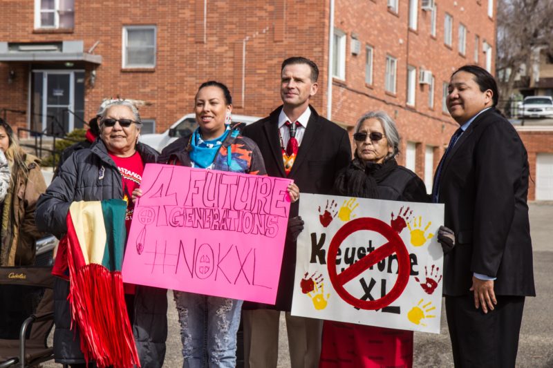 Protestors in Pierre, South Dakota, in March. (Photo by Jenni Monet)