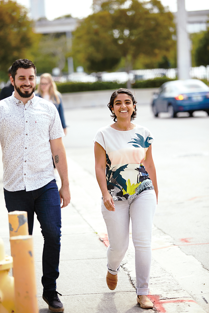 Bruce Pinchbeck and Roshan Nebhrajani, who produces much of The New Tropic’s editorial content. (Photo by Devin Christopher)