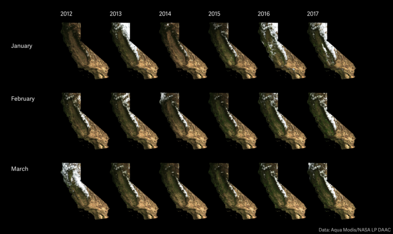 Yanofsky used satellite imagery to look back at the effects of the recent California drought. 