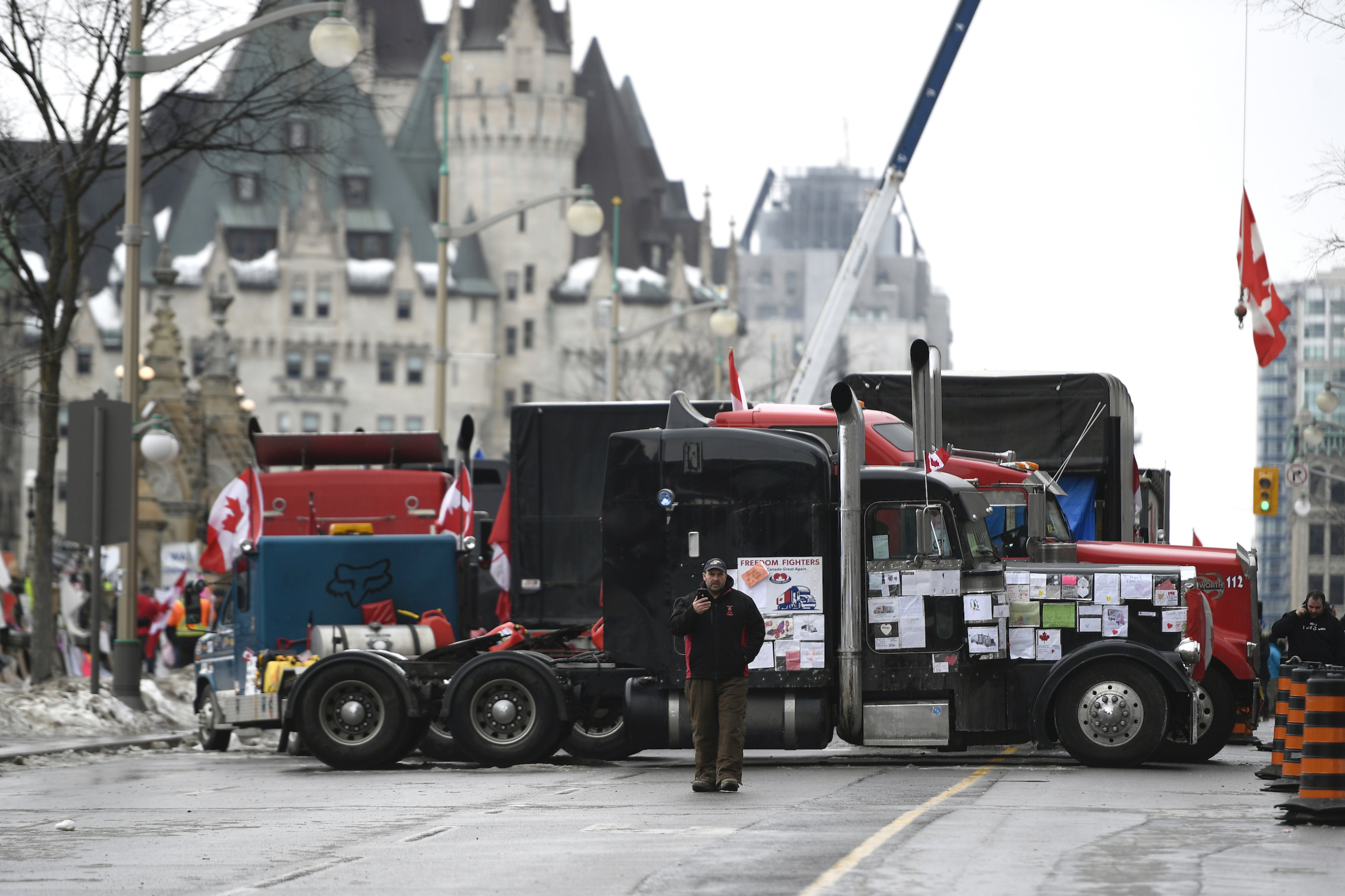 Media TV Truck Van Parked in Front of Parliament European Building