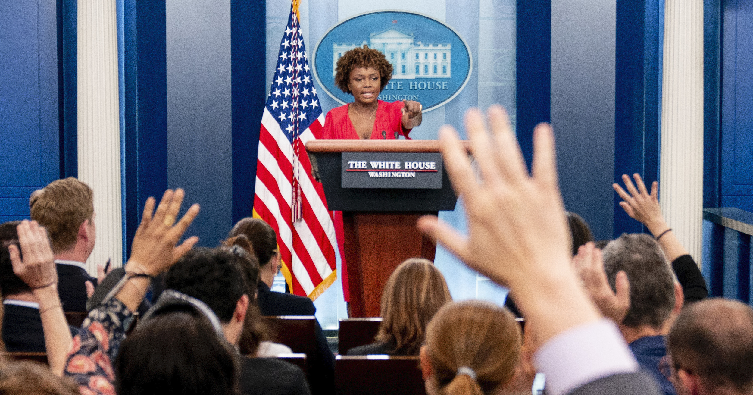 Continuity and change as KJP succeeds JP at the White House podium ...