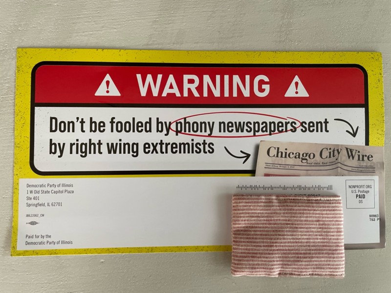 Democrats are sending warnings to voters about “phony newspapers by right wing extremists”.